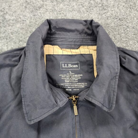 LL Bean Jacket Blue Gray Full Zip Harrington‎ Bomber Golf Grandpa OHYM7 Large - Picture 3 of 13